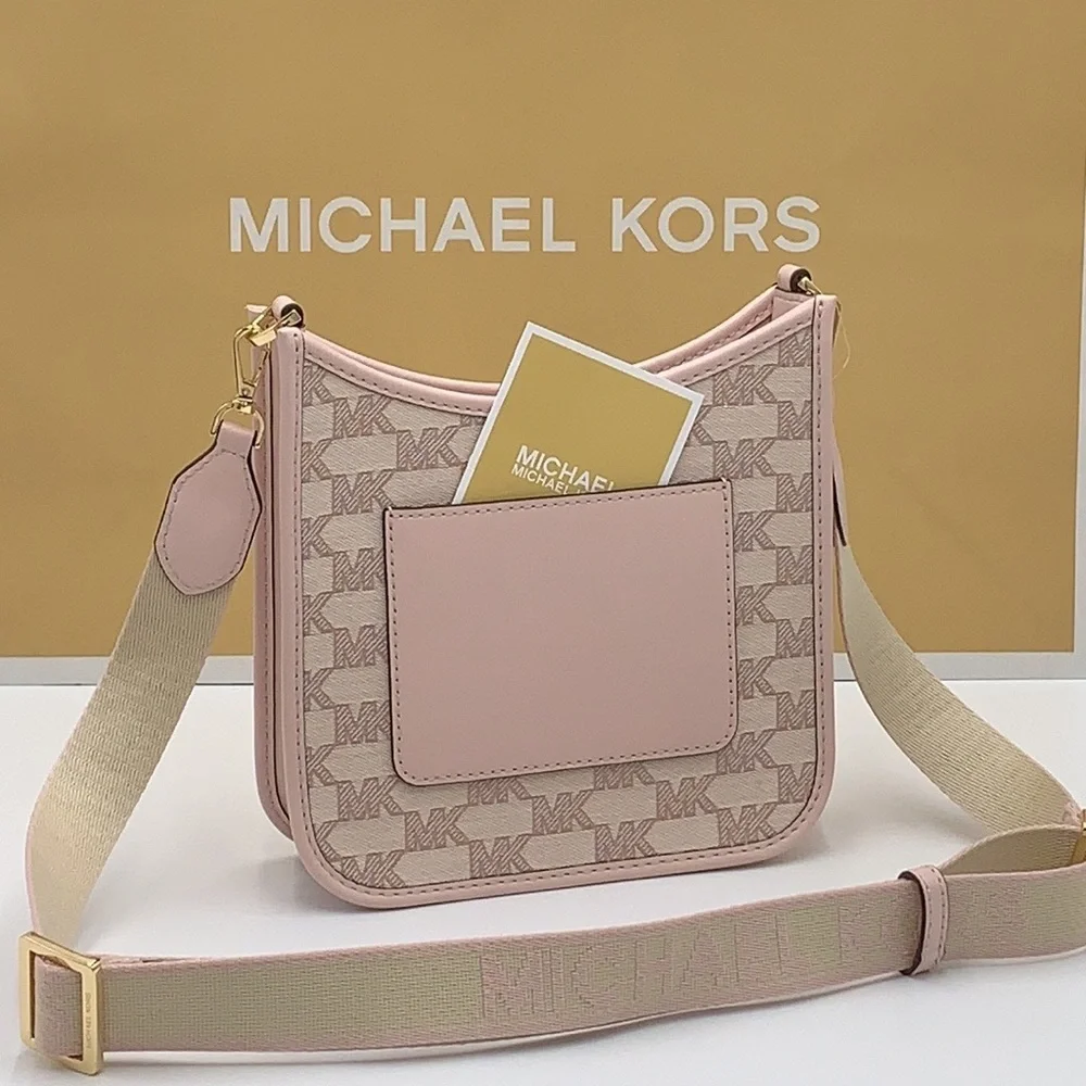 MICHAEL KORS Briley Small Logo Messenger XBODY Bag POWDER BLUSH MULTI